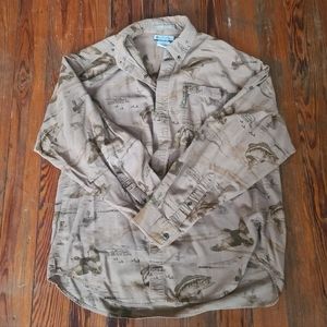Columbia corduroy button-down wildlife hunting shirt mens medium